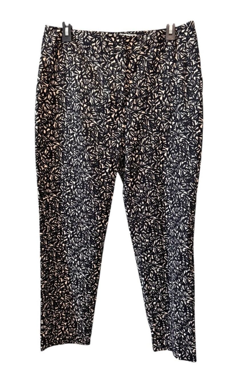 NEW DONNA KARAN New York Black White Printed Ankle Pants Size 8